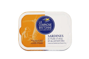 Sardines à l’huile d’olive et piment bio - La Compagnie Bretonne - enboite.ch