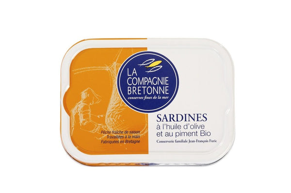 Sardines à l’huile d’olive et piment bio - La Compagnie Bretonne - enboite.ch