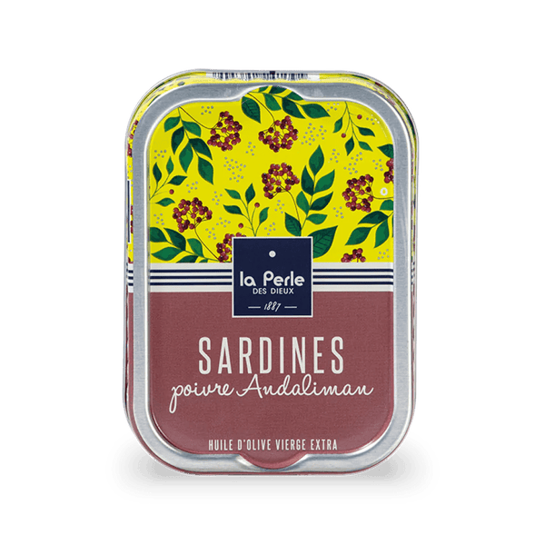 Sardines à l'huile d'olive et poivre Andaliman - La Perle des dieux - enboite.ch