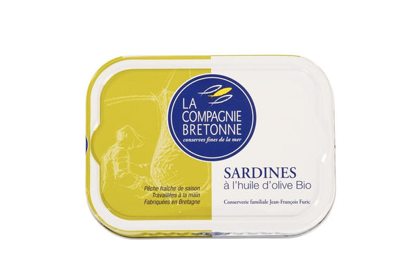 Sardines bretonnes à l’huile d’olive bio - La Compagnie Bretonne - enboite.ch